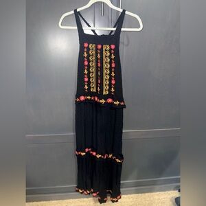 Black Embroidered Maxi Dress